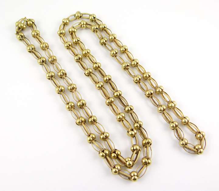 19th century openwork gold link chain necklace